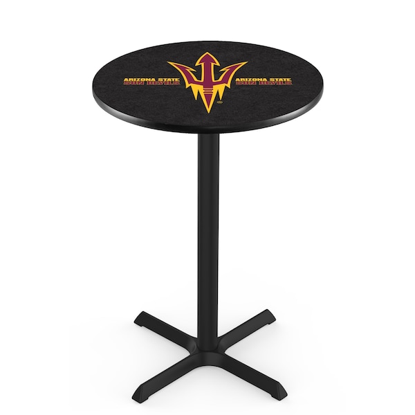 Holland Bar Stool Co 42" Blk Wrinkle Arizona State Pub Table, Pitchfork L211B4228ArizSt-F - main